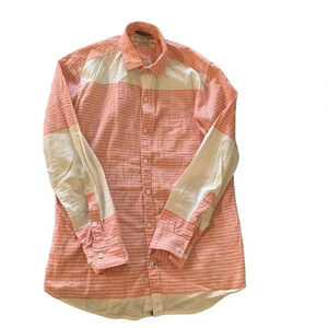 US Polo Assn. men's peach and cream premium cotton long sleeve button up